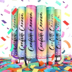 6 Pack Confetti Poppers Multicolor,12 Inch Confetti Cannon,Biodegradable Party Poppers Shooters for Birthdays, Weddings, New Year's Eve, Christmas, Parties,Graduation celebration