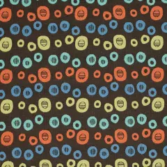 Deco - AquaTeal,orangeRust AbstractGeometric Upholstery Fabric 54 Inches"