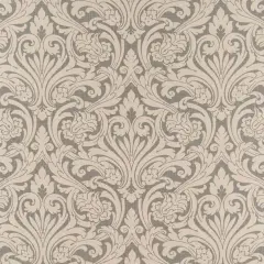 Upholstery Fabric - Grey & Silver Damask Upholstery Fabric 54 Inches"