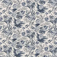 Midnight - Blue Floral Upholstery Fabric 54 Inches"