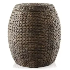 Round Hyacinth Storage Basket/Hamper/Planter with for Laundry, Blankets, Plants Espresso