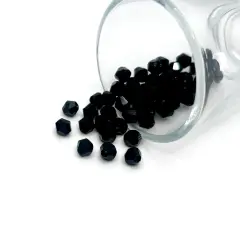 1 or 4 Strands 6x6mm Black Opaque Bicone Beads, Imitation Crystal, Grade AA