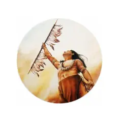 Native American Fire in The Sky Ceramic Car Coaster Set 2.56" (2 Pack)