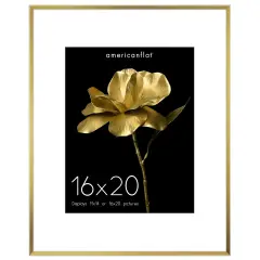 Americanflat Aluminum Picture Frame with Mat - Metal Photo Frame - Black Metal Molding Frame - Shatter Resistant Glass - Hanging Hardware