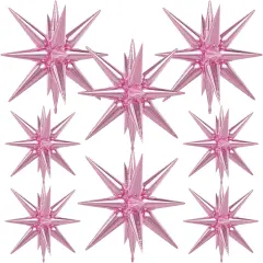 8 Pcs Pink Foil Balloons One-Piece 14-pointed Spiky Starburst Balloon(pink)