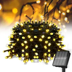 Solar String Lights with 8 Modes - 39Ft, 100 LED (Warm White)