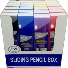 Slider Pencil Box, 8.75x3 in, Assorted Colors &ndash; 48 Units