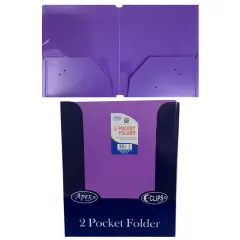 Purple Poly Pocket Folders &ndash; 2 Pockets, Card Slot &ndash; 48 Count