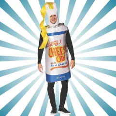 Cheezy Cheese Spray Can Costume Funny Food Head-In Tunic Halloween Party Outfit