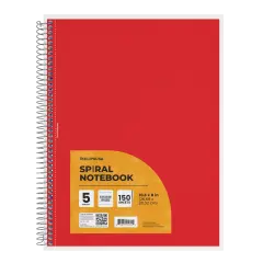 5-Subject College Spiral Notebook &ndash; 150 Sheets &ndash; 24 Ct