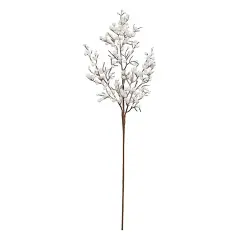 White Snowball Glittered Branch Pick for Holiday Decor 25.5 Inch