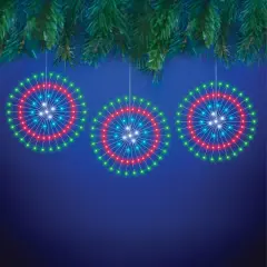 Collections Etc Solar Powered Holiday Starbursts - Set of 3