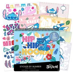 Fashion Angels: Disney Stitch - Sticker By Number Portfolio Set - 250+ Stickers, 10 Activity Posters, Themed Scenes, Puffy & Glossy Stickers, Kids 8+