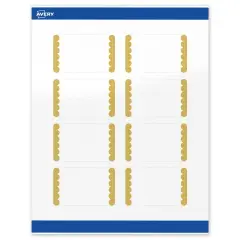 Avery Printable Rectangle Labels, Gold Edge Dots, 2" x 3", Glossy White Rectangle Labels, Permanent, Laser/Inkjet, 80ct, Great for Product Labels