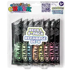 Alex: Crazy Cool Chalk - Refill 8 Pack - 8 Different Color Chalk Pks, Works With Crazy Cool Chalk Line, Outdoor Sidewalk & Driveway Art, Kids Age 5+