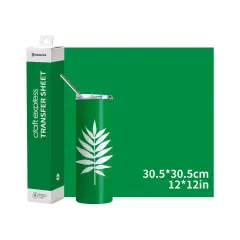 Craft Express 8 Pack 12" x 12" Solid Color Assorted Sublimation Transfer Sheets Green Transfer