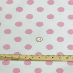 1 Yard Pink Dots on White Poly Cotton Fabric Lightweight Dot Print Fabric for Dresses, Crafts, Quilting, D&eacute;cor 59/60&Prime; Wide