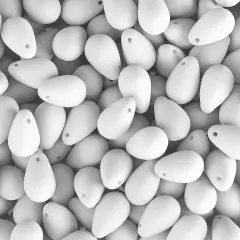 John Bead 114pcs 6x9mm Czech Glass White Alabaster Velvet Drop Bead Strands