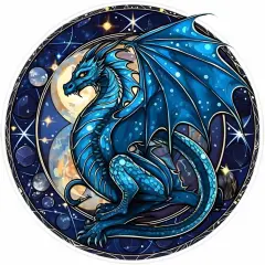 5D Dragon Stain Glass Diamond Painting Kit - 14X14 Inch