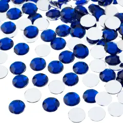 John Bead 8mm (SS39) Round Acrylic Flat Back Rhinestones, 1000pcs Royal Blue