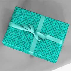 Turquoise Chinese Lattice Gift Wrap