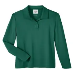 Team365&reg; Women&rsquo;s Zone Performance Long-Sleeve Polo &ndash; Moisture-Wicking, UV Protection, Lightweight Athletic Fit SPORT FOREST
