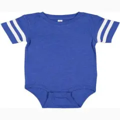 Rabbit Skins&reg; Infant Football Classic Crew Neck Short Sleeve Bodysuit VN ROYAL BD WHT