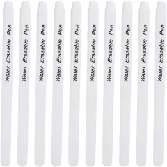 10Pcs Water Erasable Pen, Fabric Marking Pen Fabric Marker Tailoring Tool DIY Water Soluble Erasable Pen DIY Cloth Sewing Accessories (Single Head White)