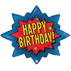 COMIC BURST HAPPY BIRTHDAY BALLOON - IN STORE ONLY
