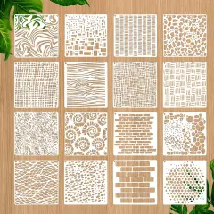 16 Pcs Paint Stencils (6 X 6 Inch)