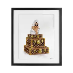 Stupell Industries Luxury Bathrobe Girl Framed Print Under Glass, design by Ziwei Li