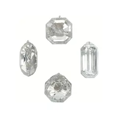 Acrylic Jewel Assortment Ornament: Crystal (Set 4)