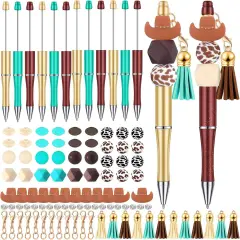 12 Pcs Plastic Beadable Pens Kits with Assorted Colors