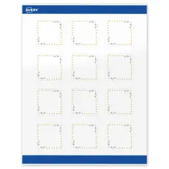 Avery Printable Square Labels, Gold Dots with Green Florals, 2" x 2", Glossy White Square Labels, Permanent, Laser/Inkjet, 120ct, Great for Product Labels