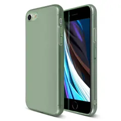 Translucent Matte Case For iPhone SE 2020 (2nd Gen), Semi-Transparent Smooth Touch Soft TPU Thin Cover Green, by Insten