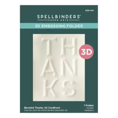 Spellbinders 3D Embossing Folder -Beveled Thanks A2 Cardfront