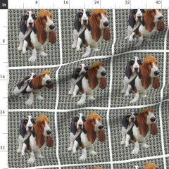 Various Fabrics by the Yard or Fat Quarter Basset Hound Dog Breed Animals Pets Puppy Dogs Custom Printed Fabric by Spoonflower