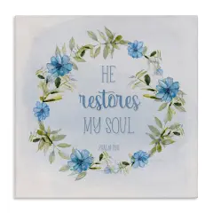 Stupell Industries Restores My Soul Proverb Canvas Wall Art Design by Sally Swatland