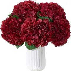 8Pcs Burgundy Fake Flowers bouquet