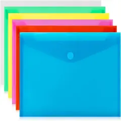 6 Pack Poly Plastic Envelope Folders