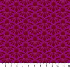 Purple Echinacea Indelible by Anna Maria for Northcott Cotton 44"/45" Fabric Per Yard