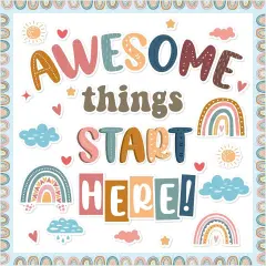 Classroom Bulletin Board Decoration Set Welcome Banner Wall Door Decor