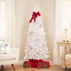 Northlight Pre-Lit Slim White Winston Pine Artificial Christmas Tree - 6.5' - Clear Lights