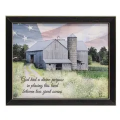Divine Purpose Patriotic Framed Print Rustic Distressed Black Frame