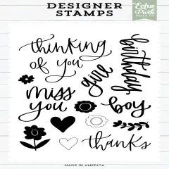 Echo Park Designer Stamp Set-Thinking Of You Sentiments
