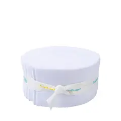 Confetti Cotton 2.5" Strip Roll (Jelly Roll / Rolie Polie) in Bright White byfor Riley Blake (RP-120-BWHITE-40)