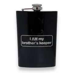 8oz BLACK I AM my brother's Keeper Flask