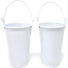 2PCS Tiny Metal Buckets - White