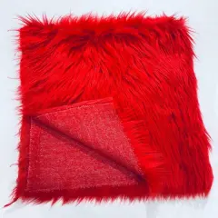 1 Yard Shaggy Faux Fox Fur Soft Vegan Fabric for Crafts, Costumes & Home Decor Projects Red
