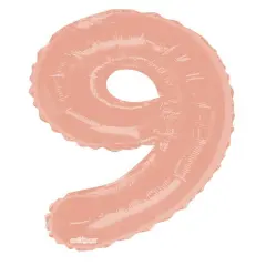 34" Numeral 9 Balloon - Rose Gold, 1ct